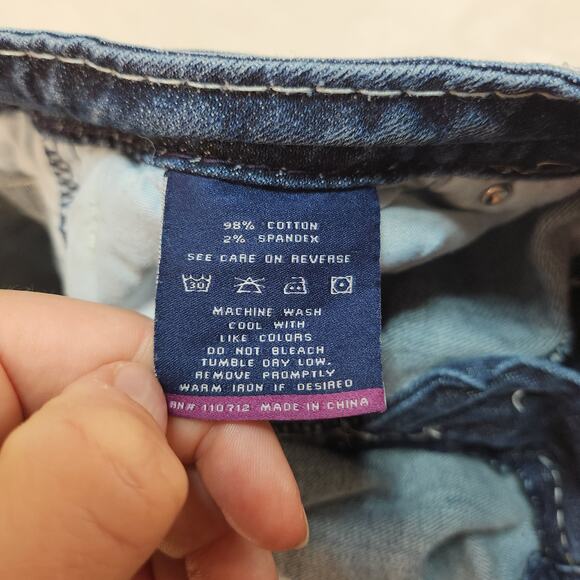 Vintage Y2k Vigoss Jeans 11/12 32 Low Rise Slim Boot Gold Sequins Sparkly - Picture 14 of 15